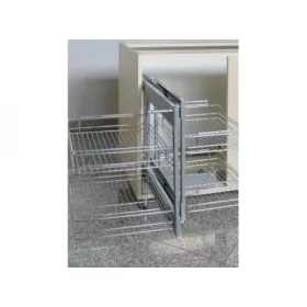   BELSŐ FÉMRÁCS E4221A 2+2 POLCOS KIHÚZHATÓ SAROKVASALAT 740x590x520MM KRÓM-SZÜRKE