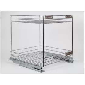   BELSŐ FÉMRÁCS 24271.500 FENÉKLAPRA SZERELHETŐ 2 RÉSZES KIHÚZHATÓ POLC 445x510x475mm KRÓM
