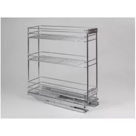   BELSŐ FÉMRÁCS 24272.200 FENÉKLAPRA SZERELHETŐ 3 RÉSZES KIHÚZHATÓ POLC 145x510x475mm KRÓM