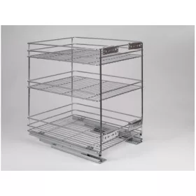   BELSŐ FÉMRÁCS 24273.400 FENÉKLAPRA SZERELHETŐ 3 RÉSZES KIHÚZHATÓ POLC 345x510x475mm KRÓM