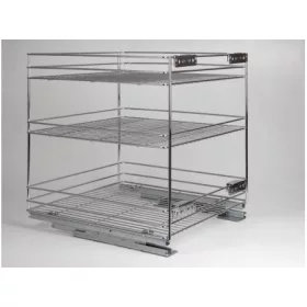   BELSŐ FÉMRÁCS 24273.500 FENÉKLAPRA SZERELHETŐ 3 RÉSZES KIHÚZHATÓ POLC 445x510x475mm KRÓM