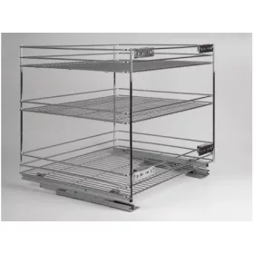  BELSŐ FÉMRÁCS 24273.600 FENÉKLAPRA SZERELHETŐ 3 RÉSZES KIHÚZHATÓ POLC 545x510x475mm KRÓM