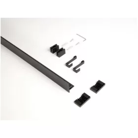   KÜLSŐ FÉMRÁCS "PRATIKA" FALIPROFIL 2 DB AKASZTÓVAL 600x42x23MM FEKETE