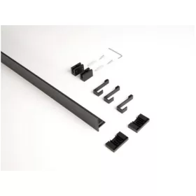   KÜLSŐ FÉMRÁCS "PRATIKA" FALIPROFIL 3 DB AKASZTÓVAL 900x42x23MM FEKETE
