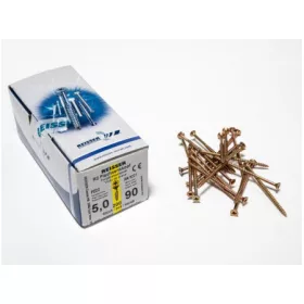   FACSAVAR REISSER 5x90mm ACÉL, SÁRGÍTOTT, RÉSZMENETES 200db/doboz