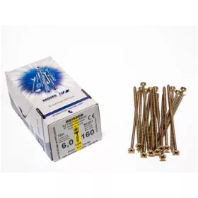   FACSAVAR REISSER 6x160mm ACÉL, SÁRGÍTOTT, RÉSZMENETES 100db/doboz