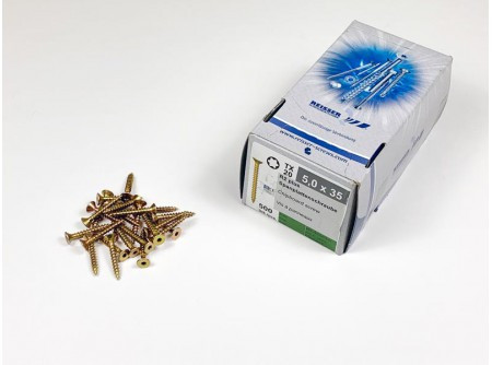 FACSAVAR REISSER 5x35mm TORX,  ACÉL, SÁRGÍTOTT, TÖVIGMENETES 500db/doboz