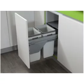   HULLADÉKGYŰJTŐ PGTM402RFG (2x20l) SZELEKTÍV 400mm-es szekrényhez SZÜRKE