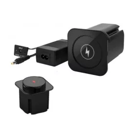   VILÁGÍTÁSTECHNIKAI KIEGÉSZÍTŐ SM-637A 2xUSB/VEZETÉK NÉLKÜLI TÖLTŐÁLLOMÁS FEKETE