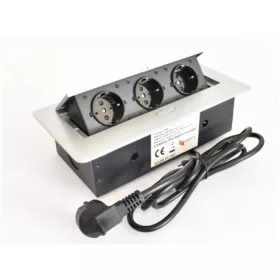   IRODABÚTOR TARTOZÉKOK KONNEKTOR ELOSZTÓ MODULBOX II - 3 DB 230 V-OS DUGALJJAL ALUMÍNIUM