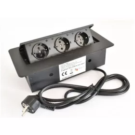   IRODABÚTOR TARTOZÉKOK KONNEKTOR ELOSZTÓ MODULBOX II - 3 DB 230 V-OS DUGALJJAL MATT FEKETE