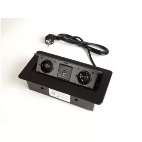   IRODABÚTOR TARTOZÉKOK KONNEKTOR ELOSZTÓ MODULBOX II - 2 DB 230 V-OS DUGALJ + 2 USB MATT FEKETE