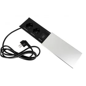   IRODABÚTOR TARTOZÉKOK KONNEKTOR ELOSZTÓ MODULBOX III - 2x230V + 2xUSB (5V/2A) ALUMÍNIUM