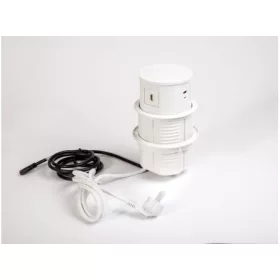   IRODABÚTOR TARTOZÉKOK KONNEKTOR ELOSZTÓ MODULBOX IVH - 2x230V + 2xUSB + 1xHDMI FEHÉR