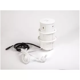   IRODABÚTOR TARTOZÉKOK KONNEKTOR ELOSZTÓ MODULBOX IVH - VEZ. NÉLK. TÖLT.+2x230V+2xUSB+HDMI FEHÉR