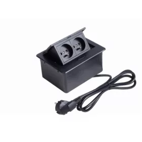   IRODABÚTOR TARTOZÉKOK KONNEKTOR ELOSZTÓ MODULBOX MINI - 2×230V MATT FEKETE
